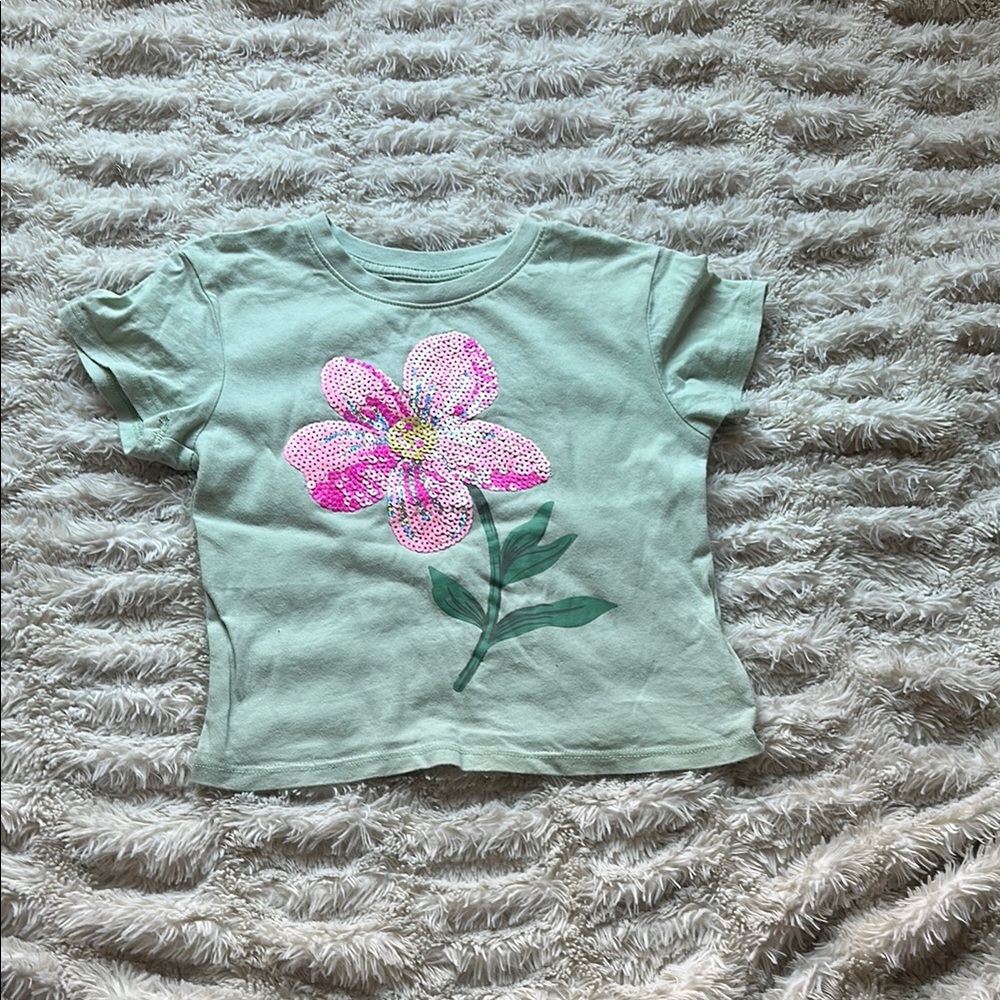 H&M Green and Pink Short Sleeve Tee